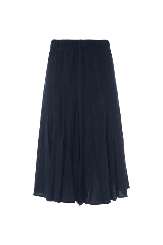 Corduroy Burst Pleated Skirt Dark Navy