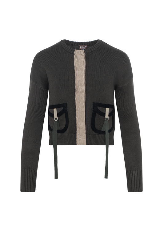 Pocket Sweater Dark Olive