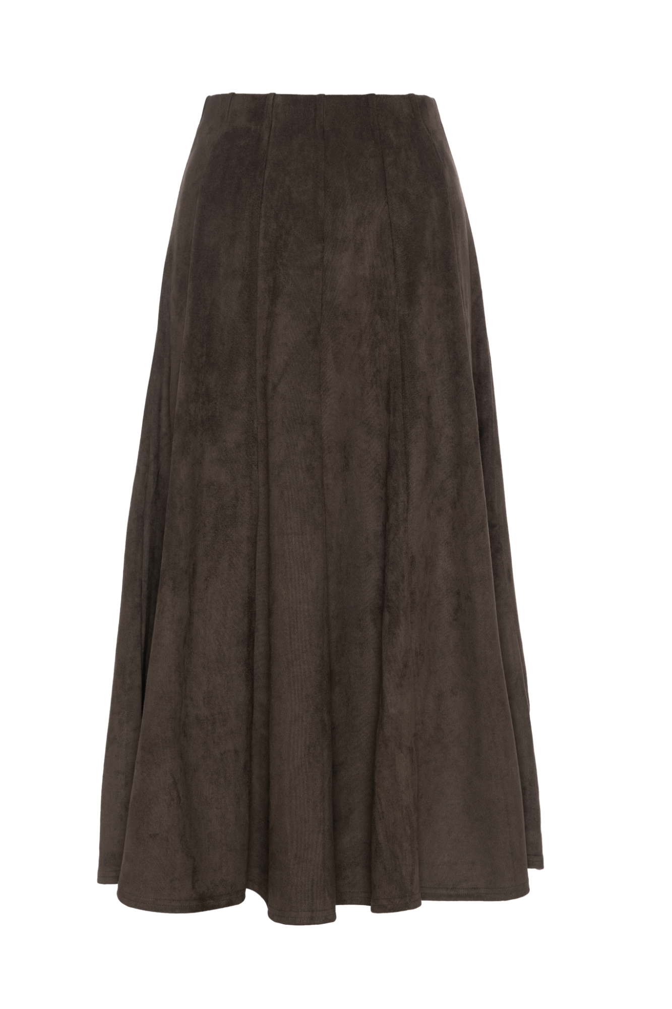 Suede Paneled Skirt Dark Olive