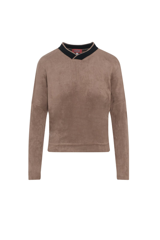 Suede Dolman Sweatshirt Mocha
