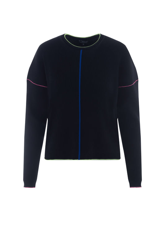 Contrast Stitch Sweater Black