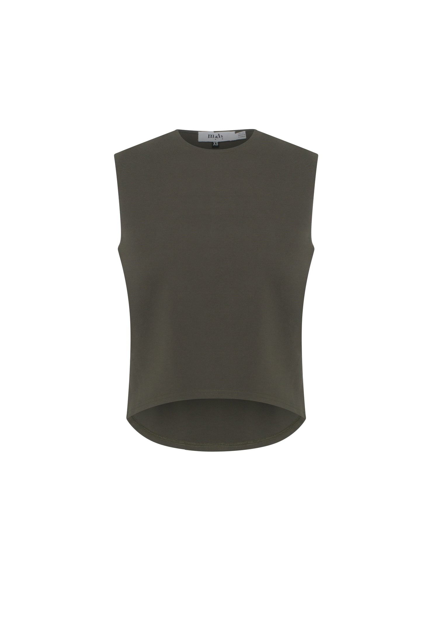 Ponte High Low Vest Dark Olive