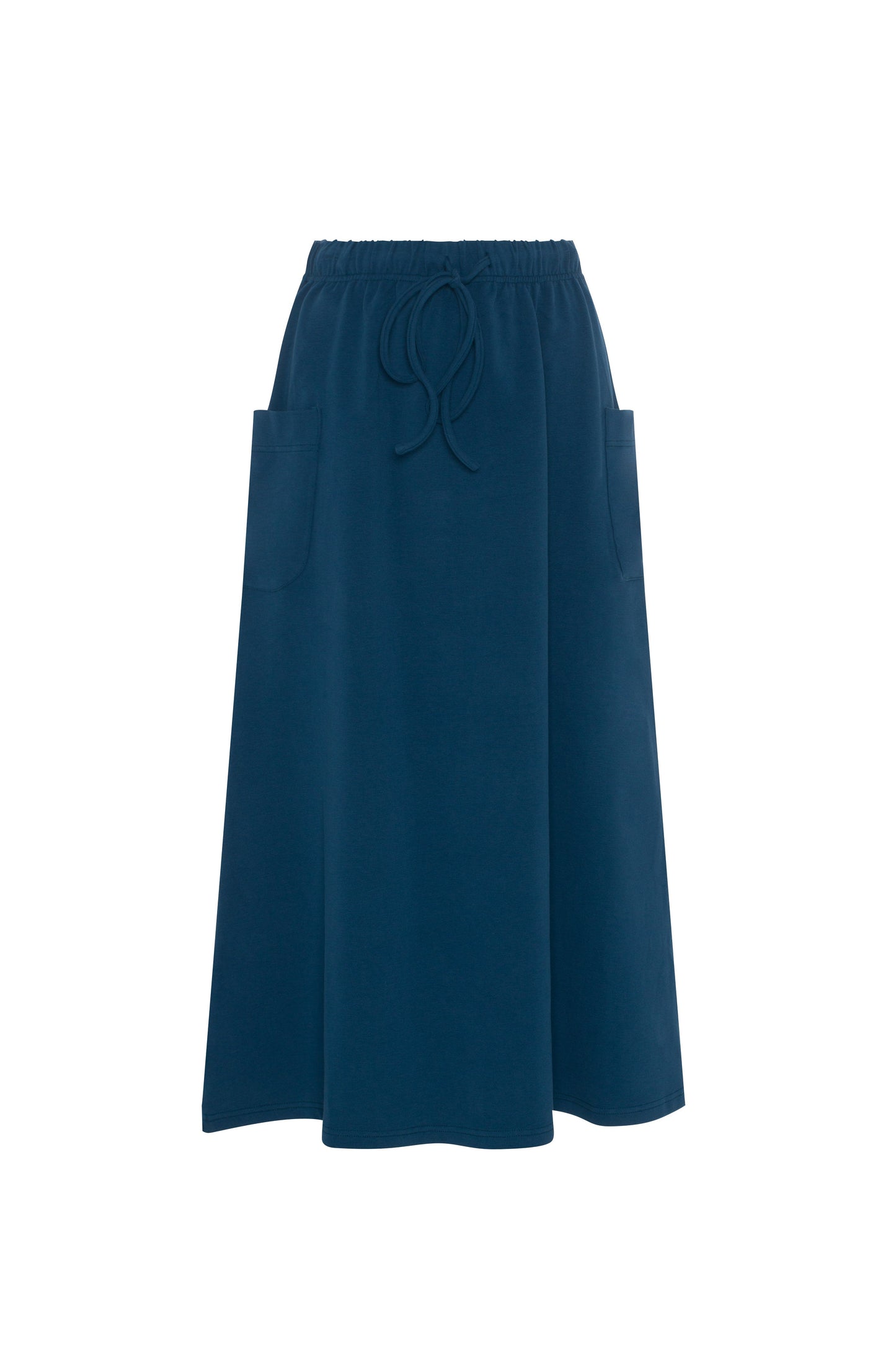 Pull On Midi Sweat Skirt Dark Denim