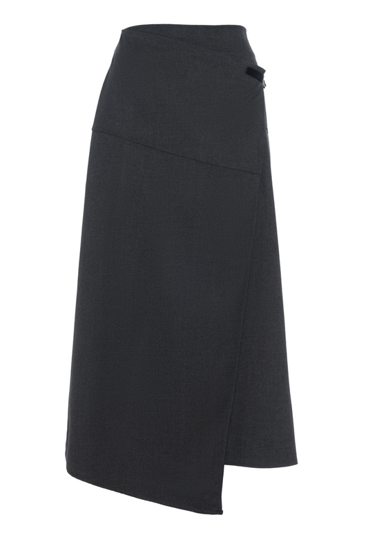 Wool Wrap Skirt Charcoal