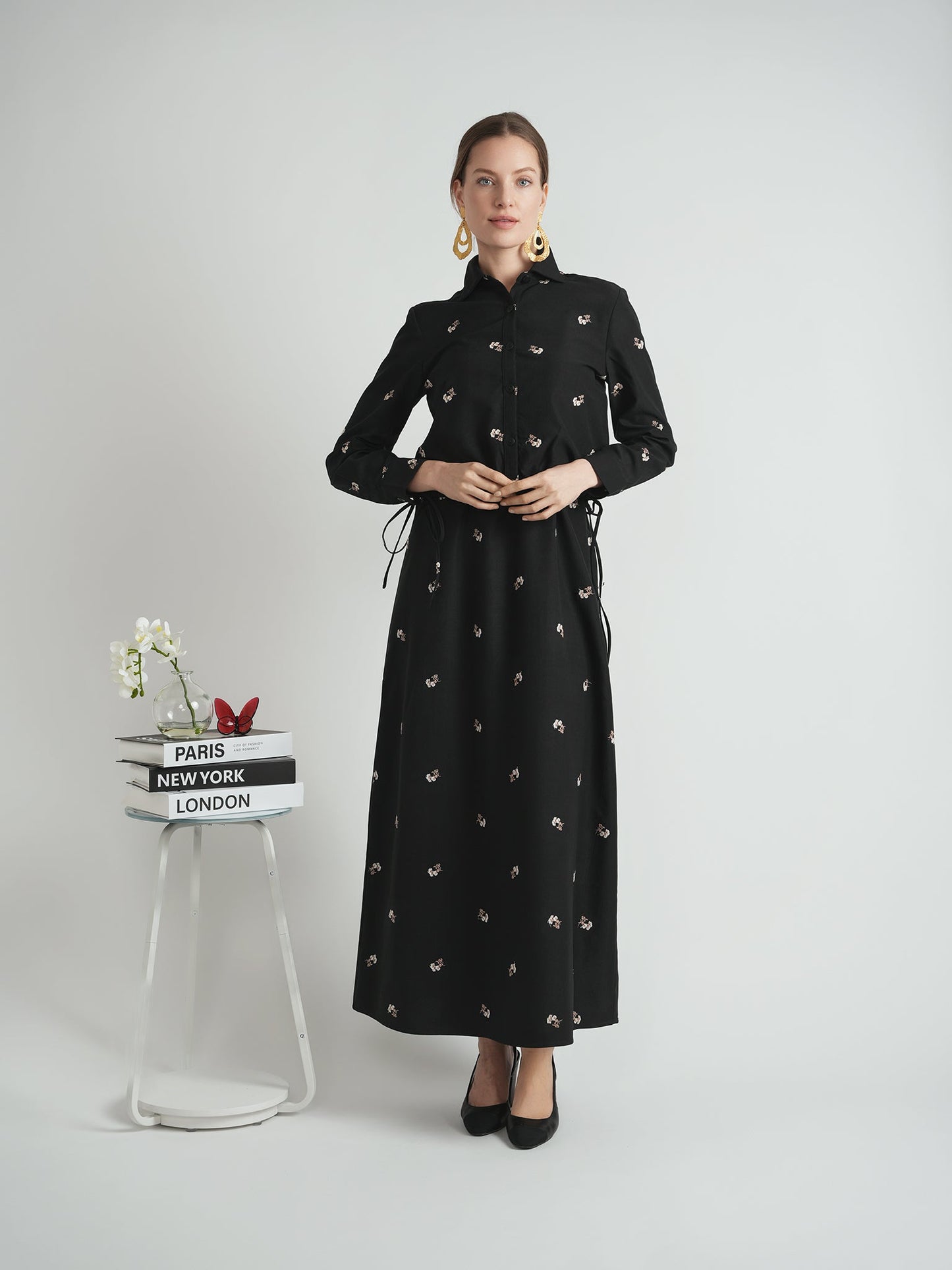 Embroidered Crape Jumper