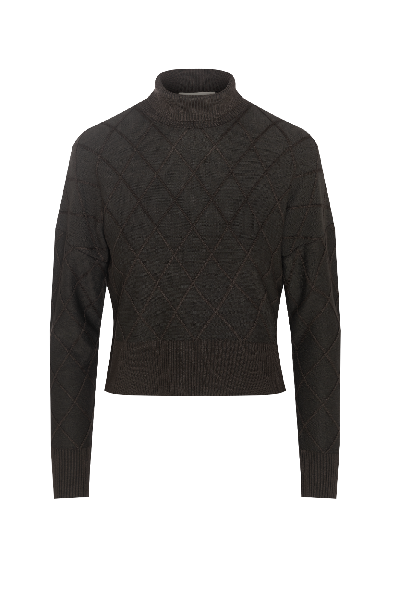 Argile Cropped Mock Neck Sweater Dark Olive