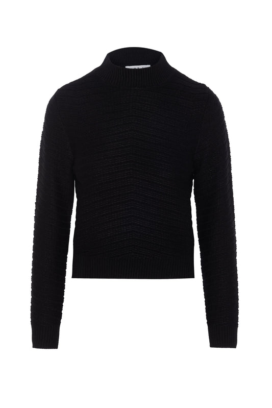 Chevron Knit Sweater Black