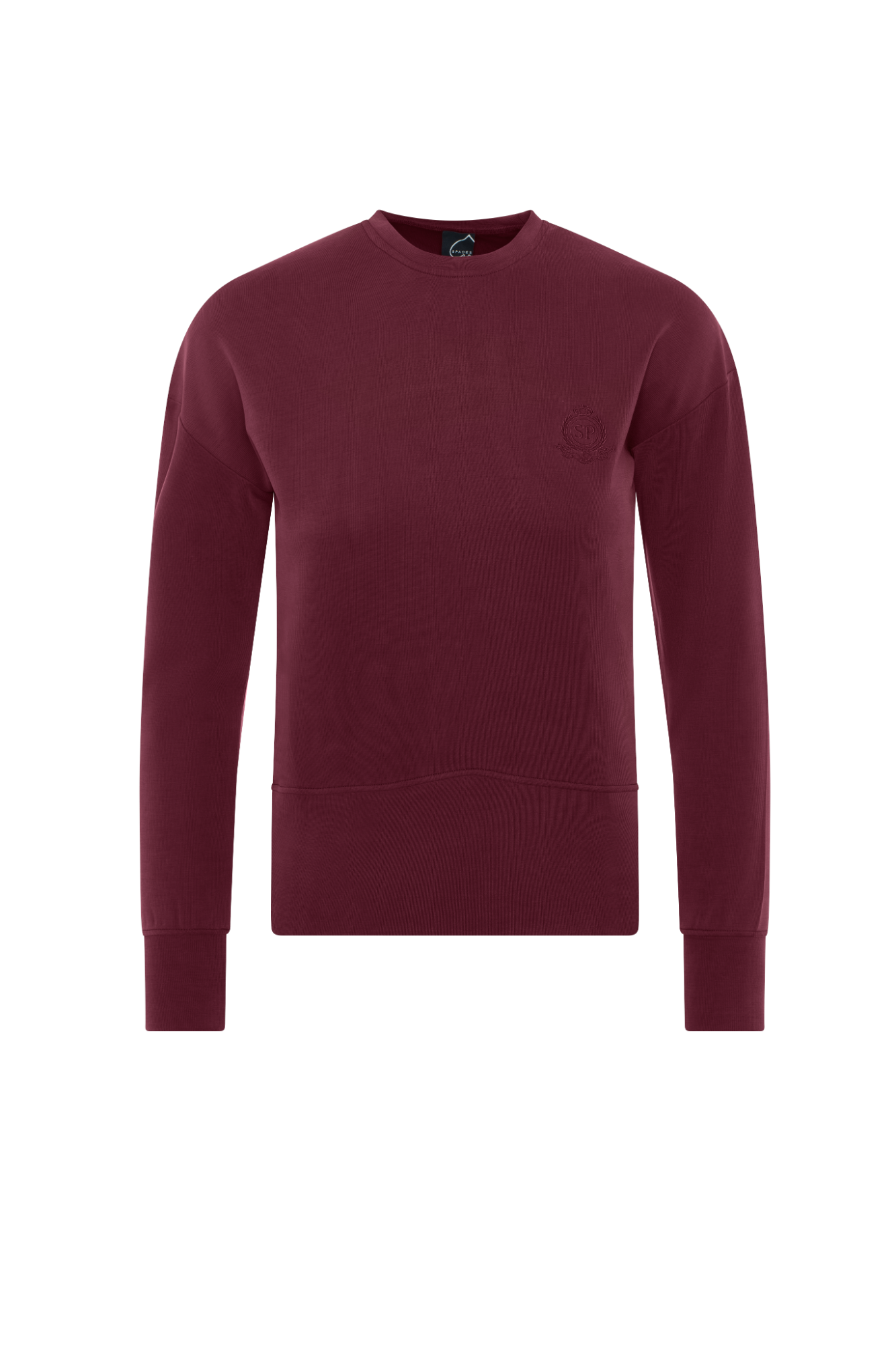 Ribbed Embroidery Sweatshirt Burgundy