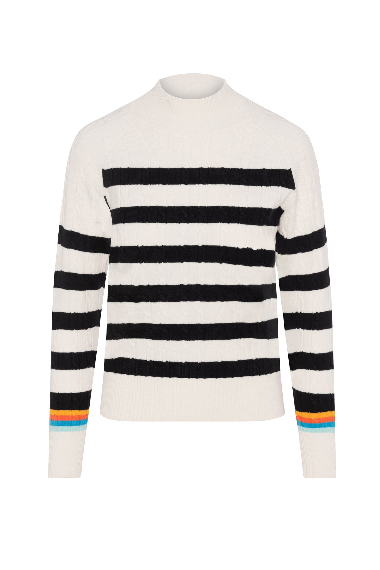 Striped Cable Knit Cream