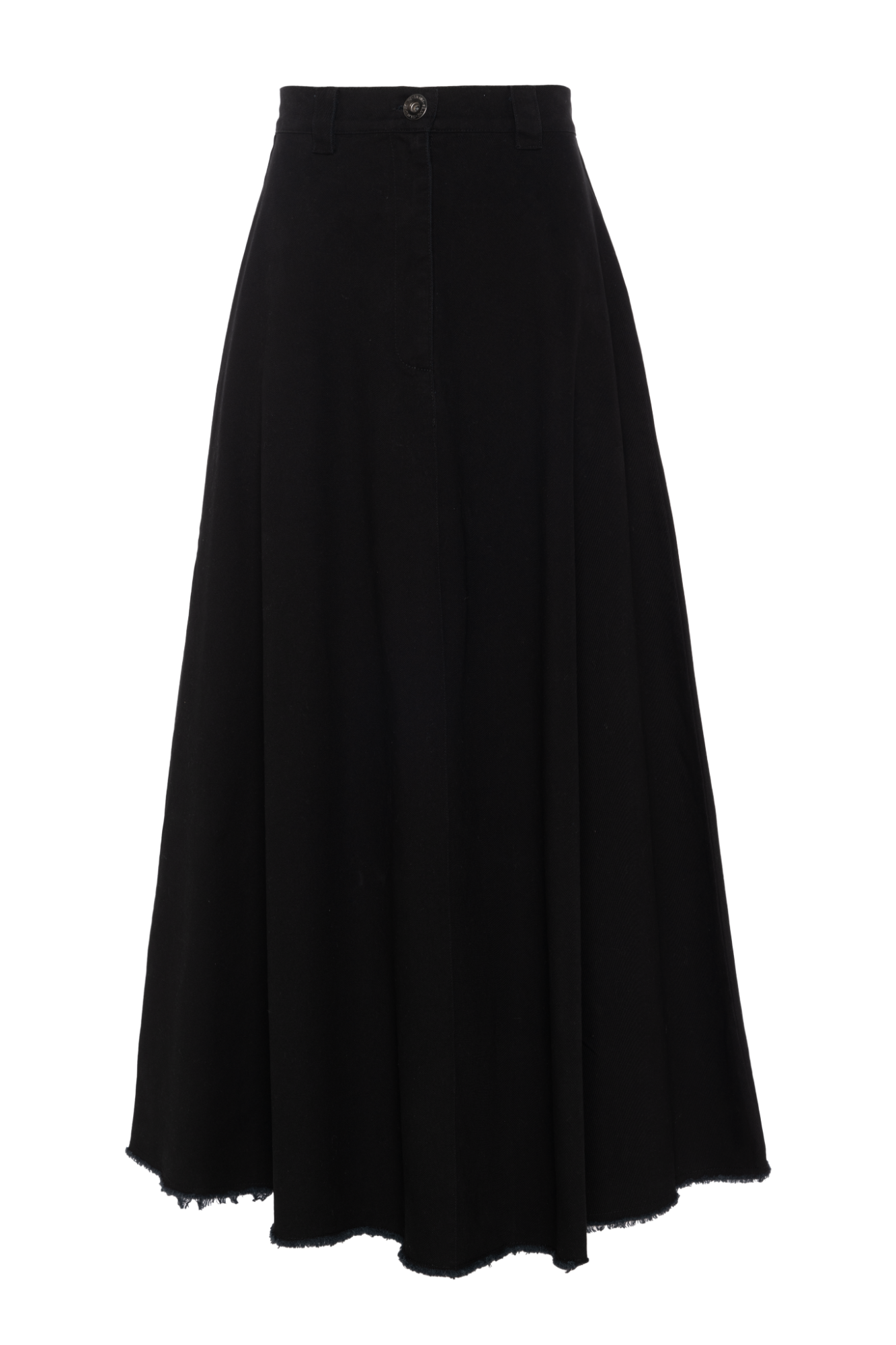 Maxi Twill A Line Skirt Black