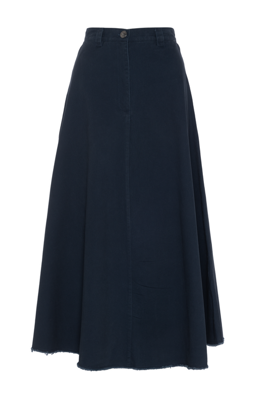 Maxi Twill A Line Skirt Navy