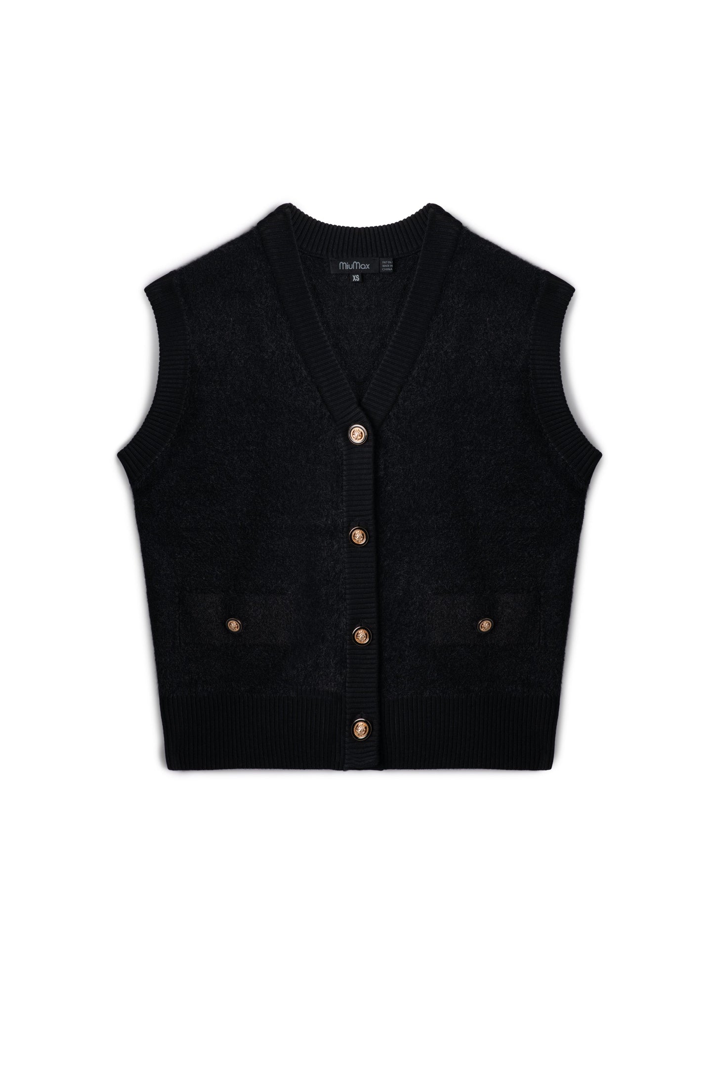 Cropped Mohair Sleeveless Cardigan