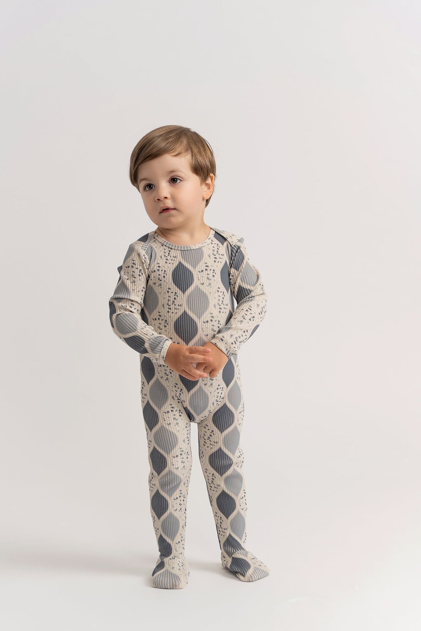 Pattern Print Rib Onesie