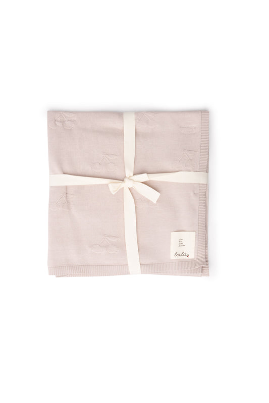 Cherry Print Blanket Mauve One Size