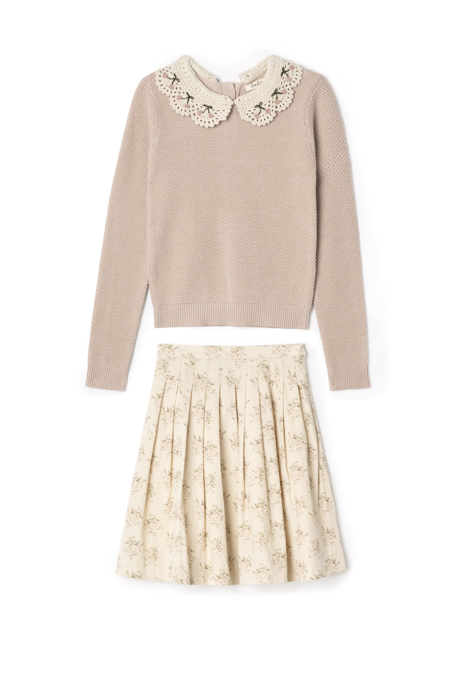 Crochet Collar Set Rose Cloud