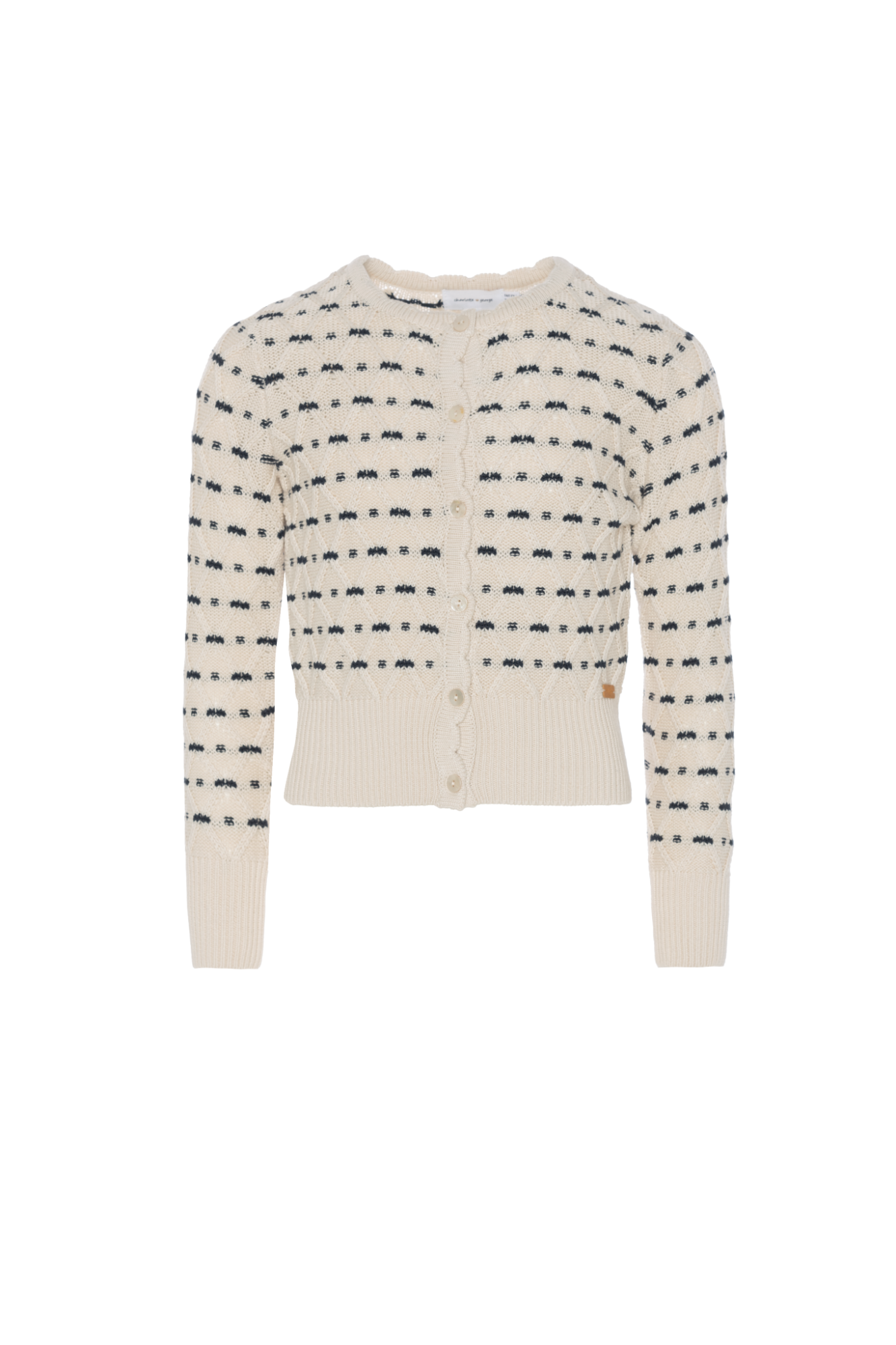 Stripe Floral Cardigan Vanilla