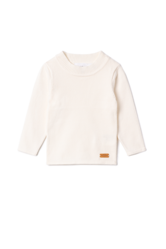 Mock Neck Knit Top Vanilla