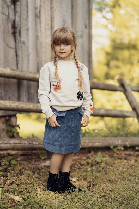 Quilted Velour Skirt