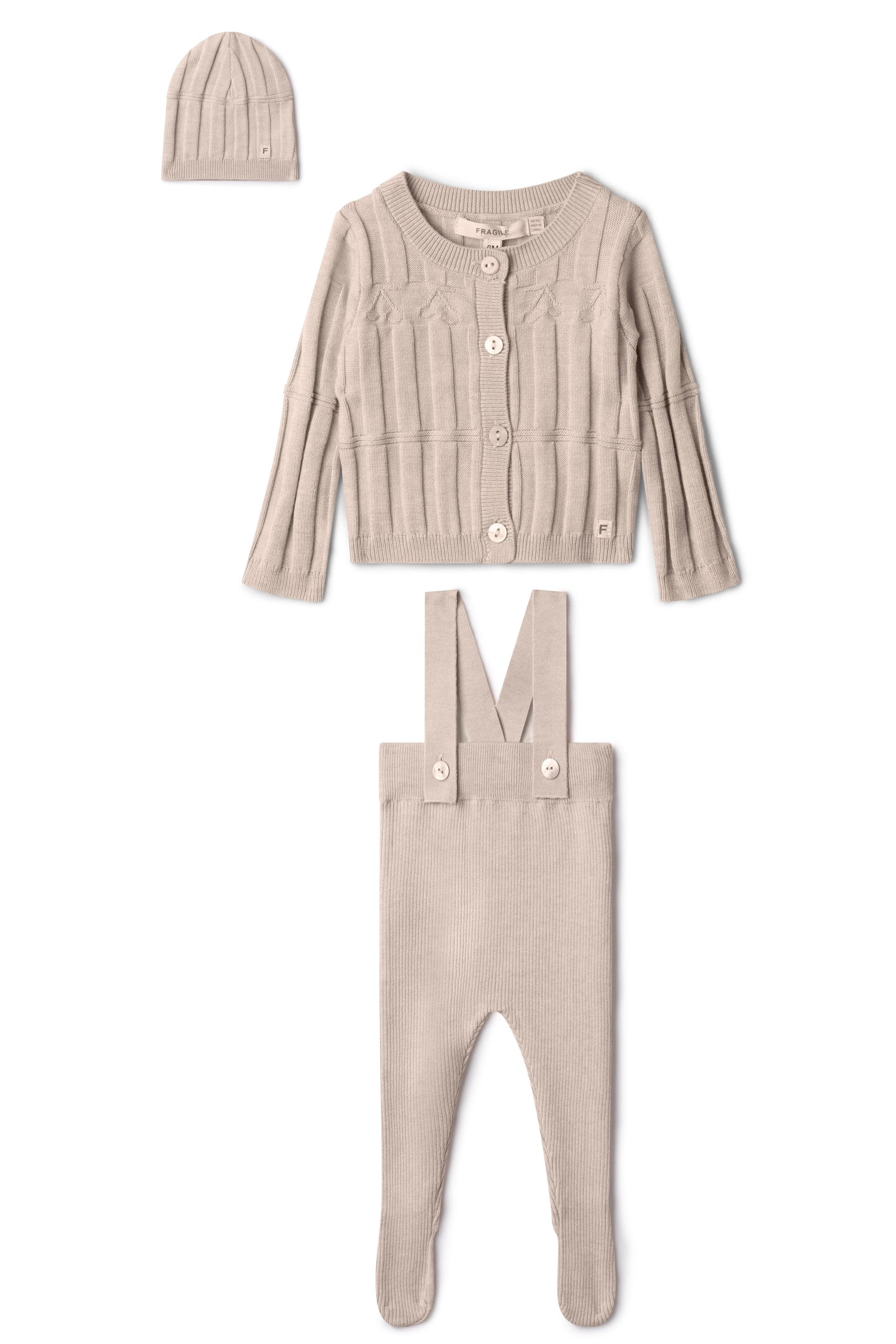 High Waist Overall Knit Set Sandstorm