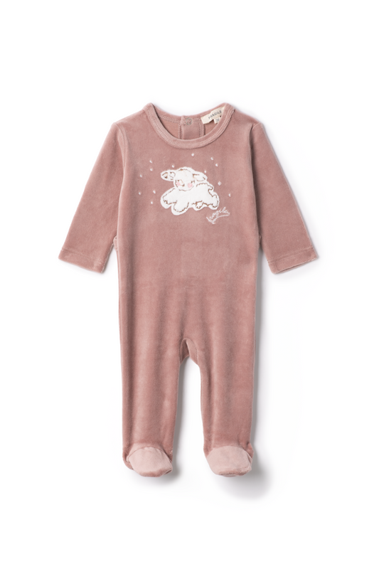 Sheep Print Velour Onesie Blossom 3 Months
