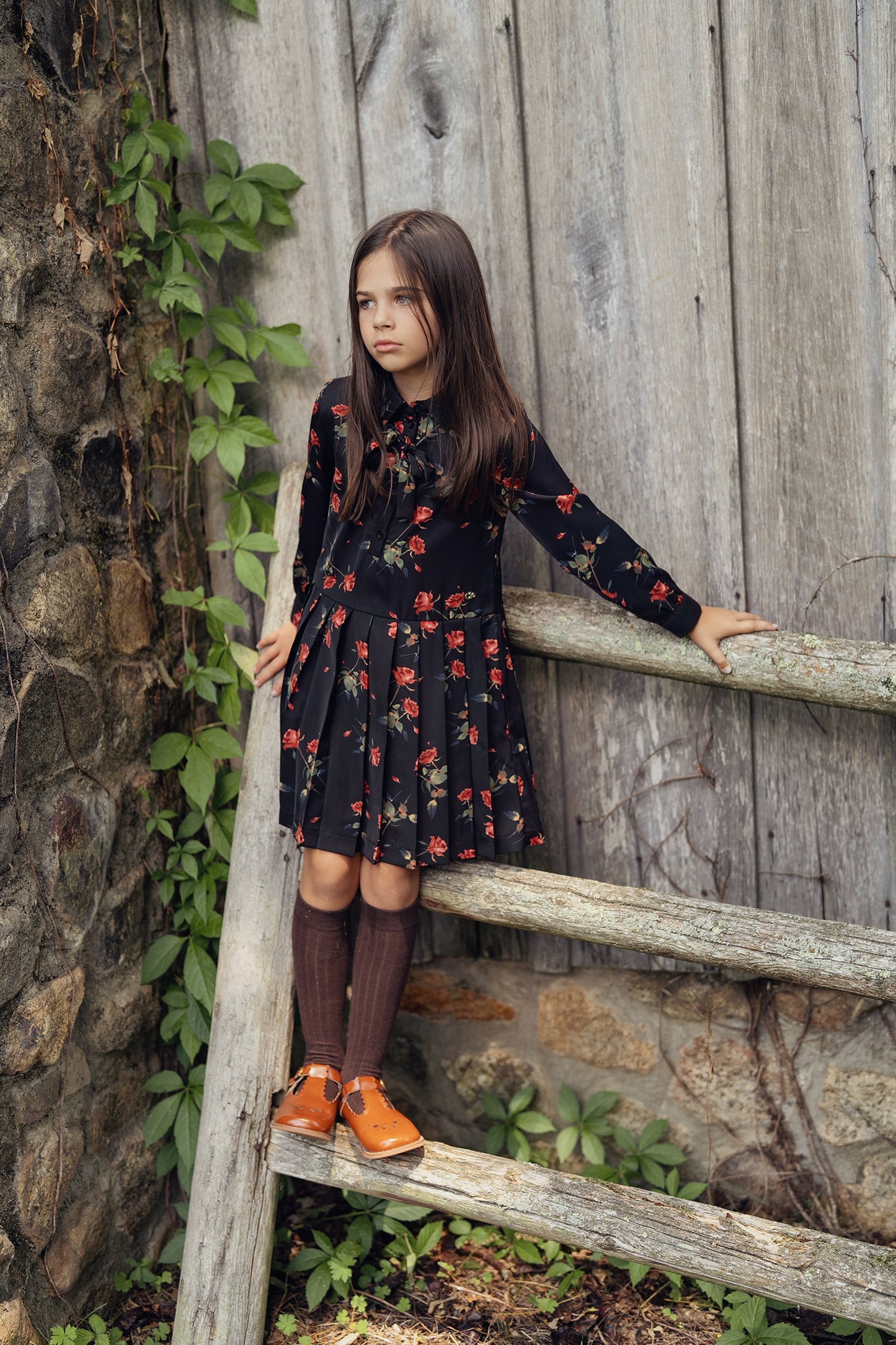 Woven Rose Print Dress