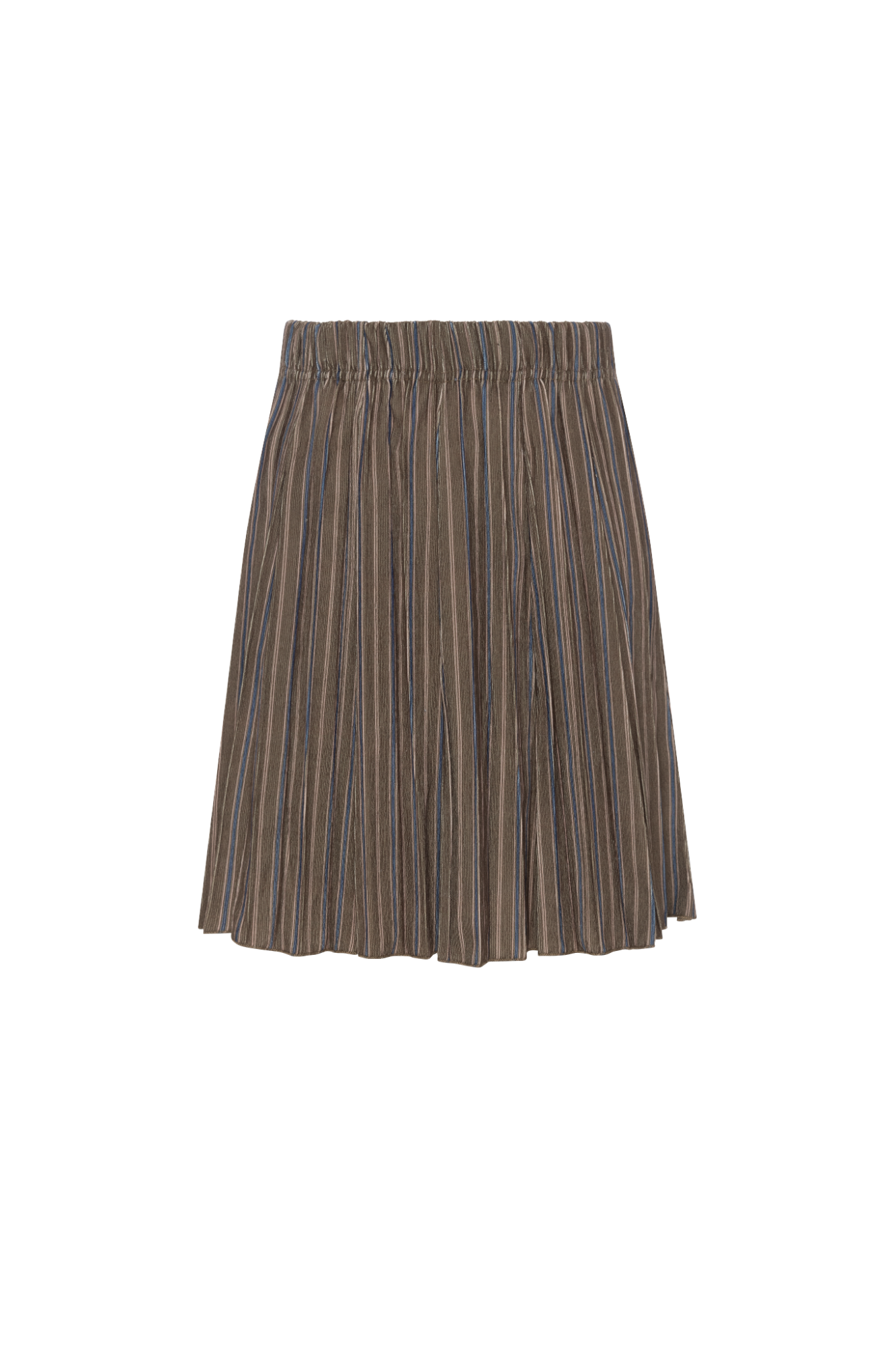 Stripe Corduroy Crinkle Pleating Skirt Olive