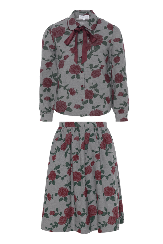 Printed Woven 2Pc Set Grey