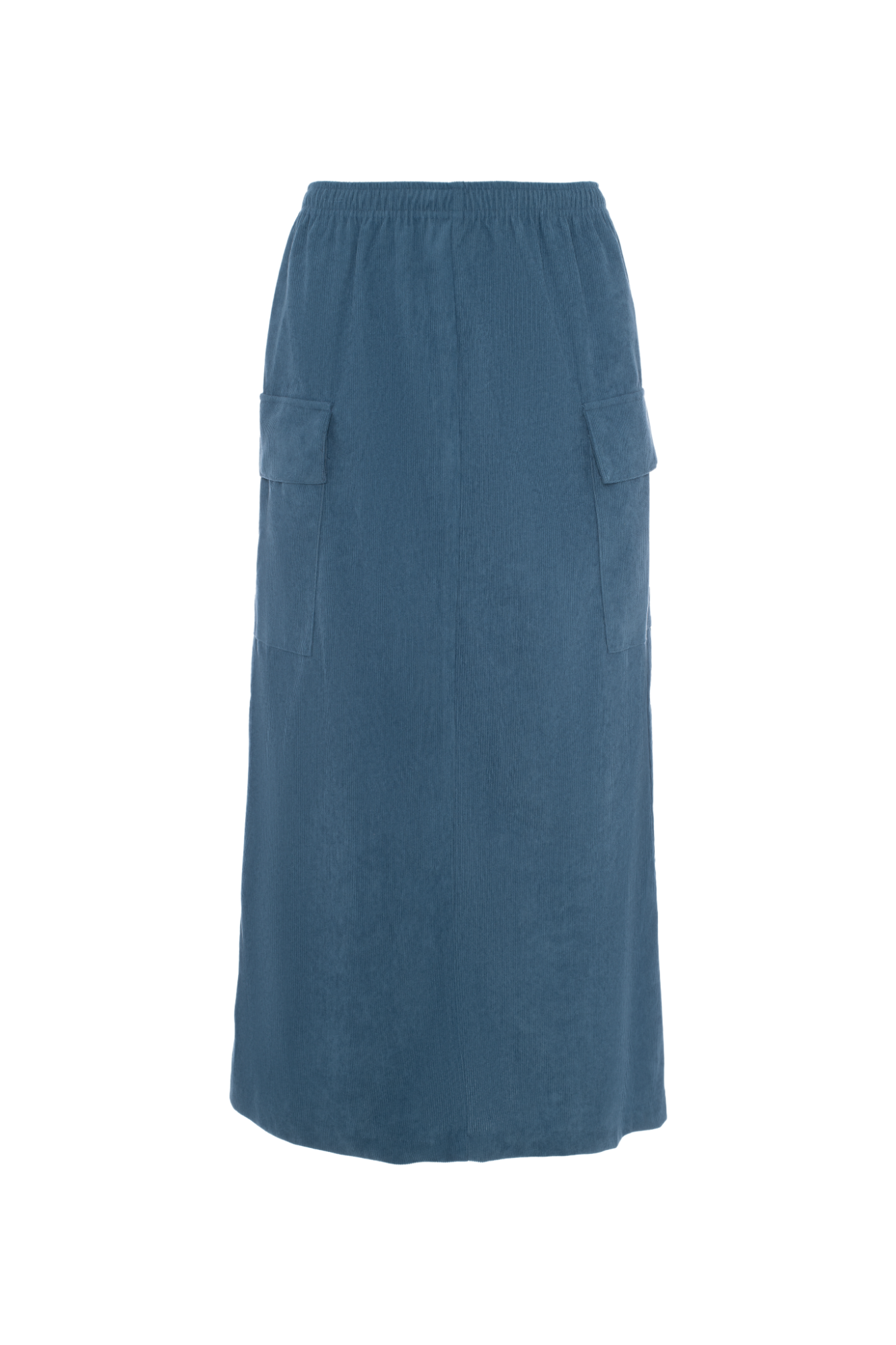 Midi Skirt with Pockets Light Denim