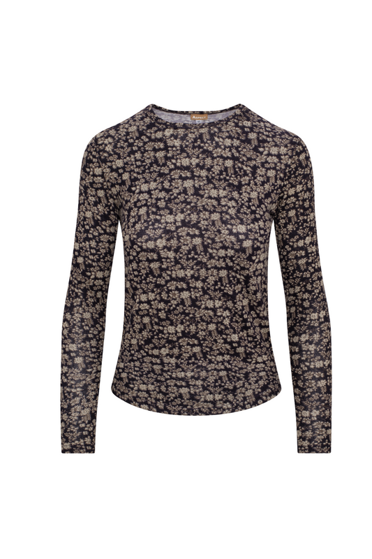 Crew Neck Floral Top Plum