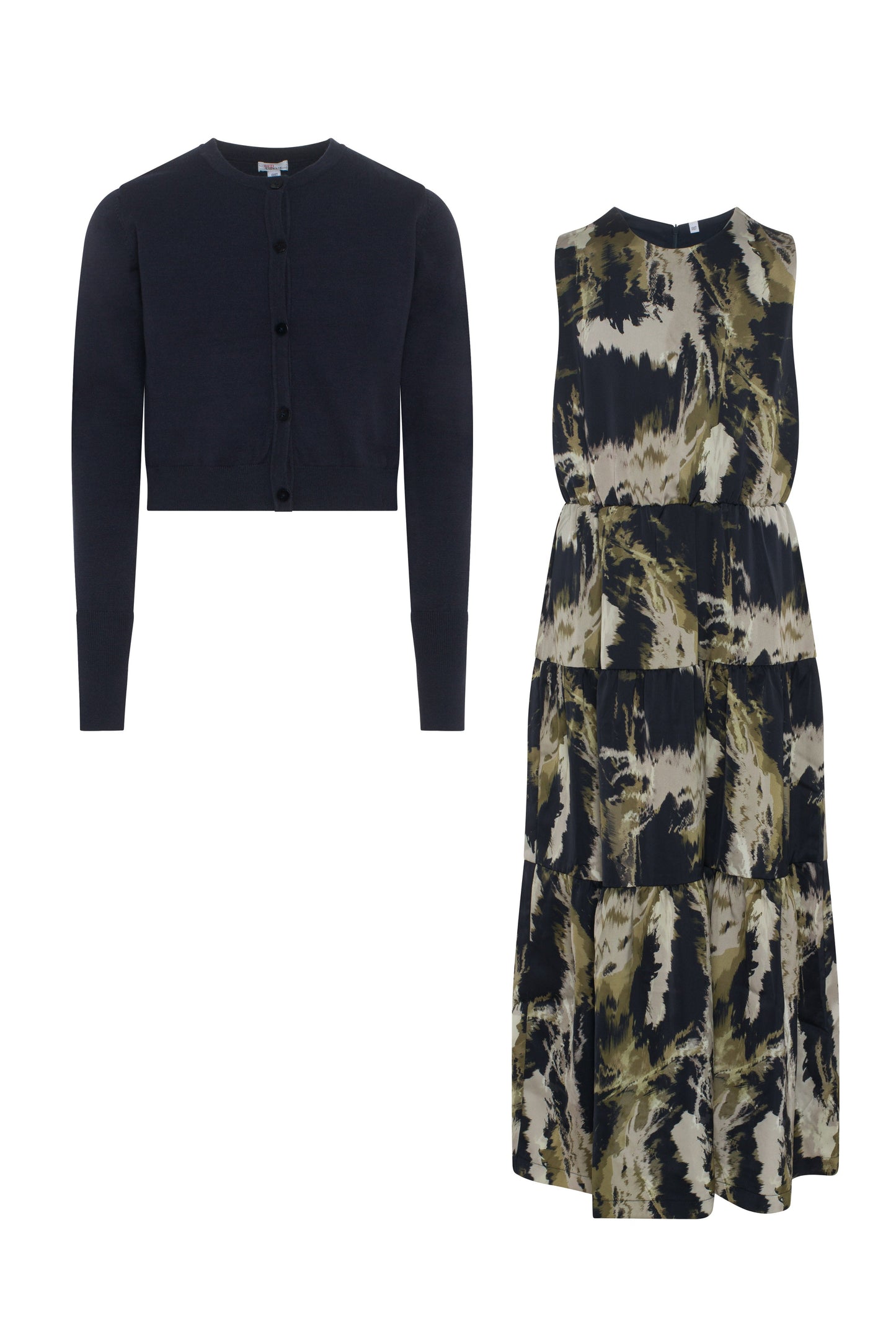 Tiered Midi Jumper Set Navy