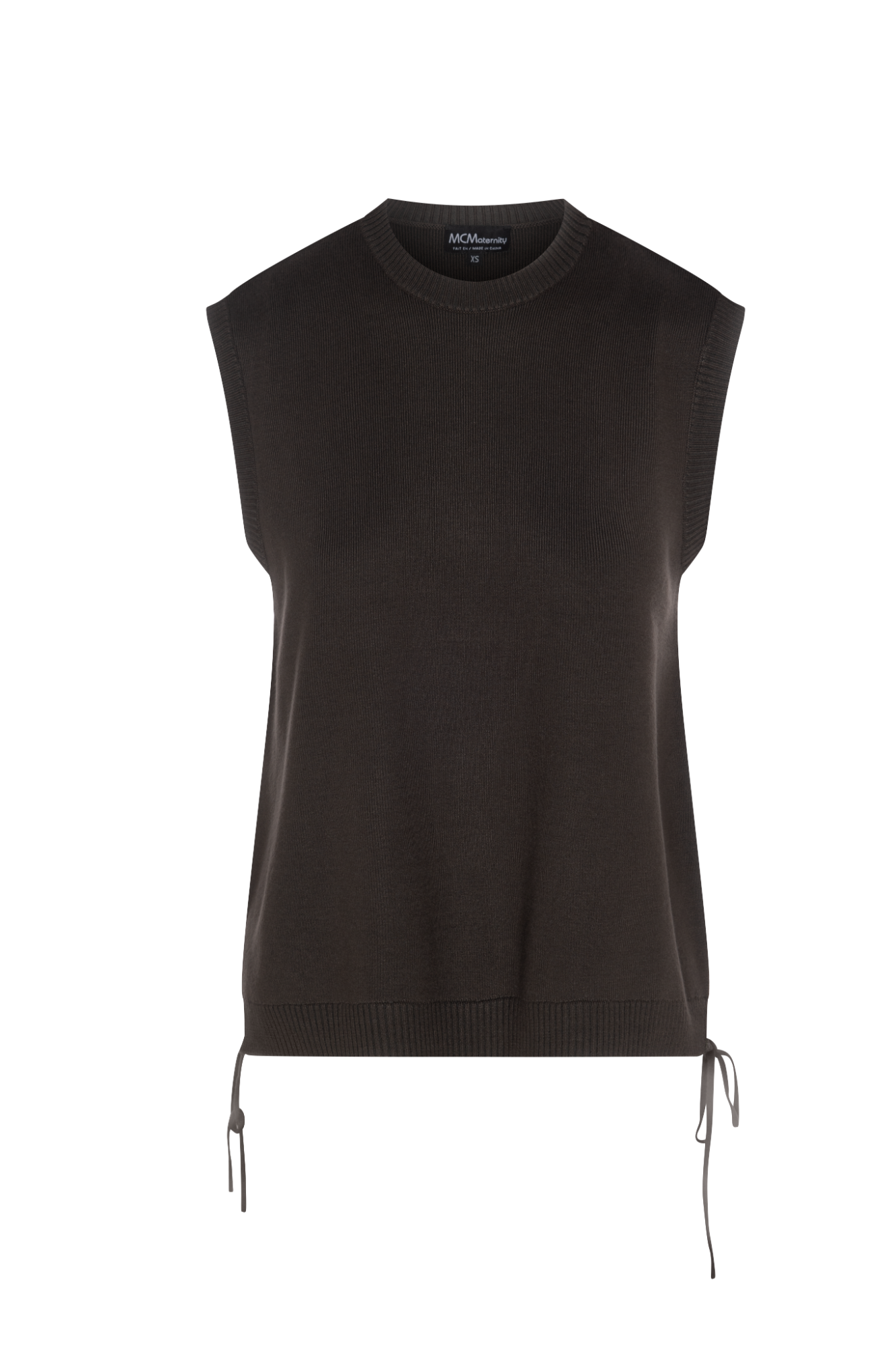 Maternity High Low Knit Vest Dark Olive