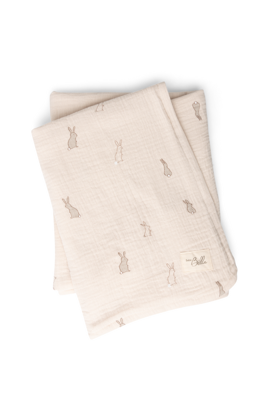 Bunny Apllique Swaddle Dark Almond One Size