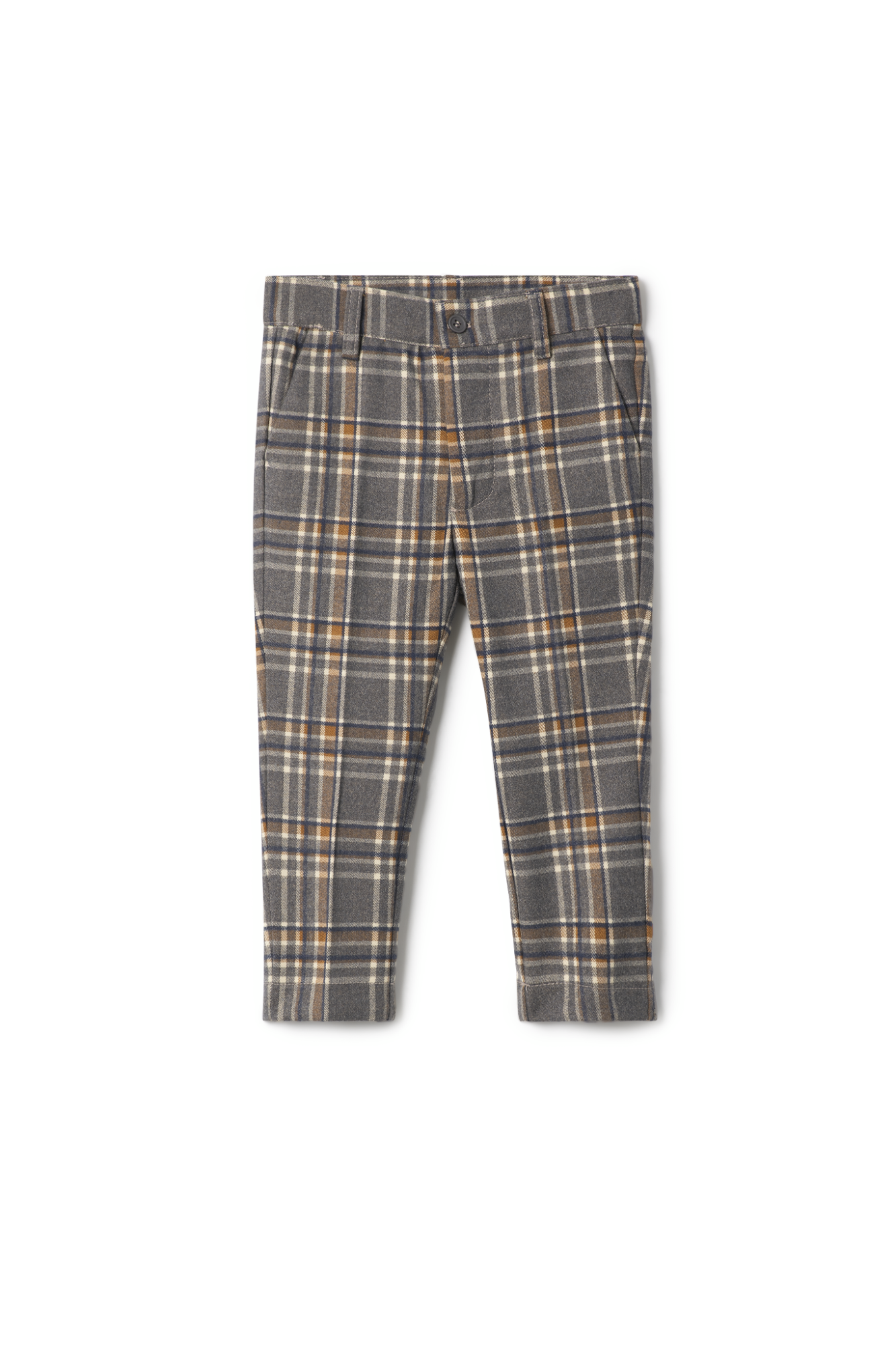 Woven Plaid Pants Charcoal