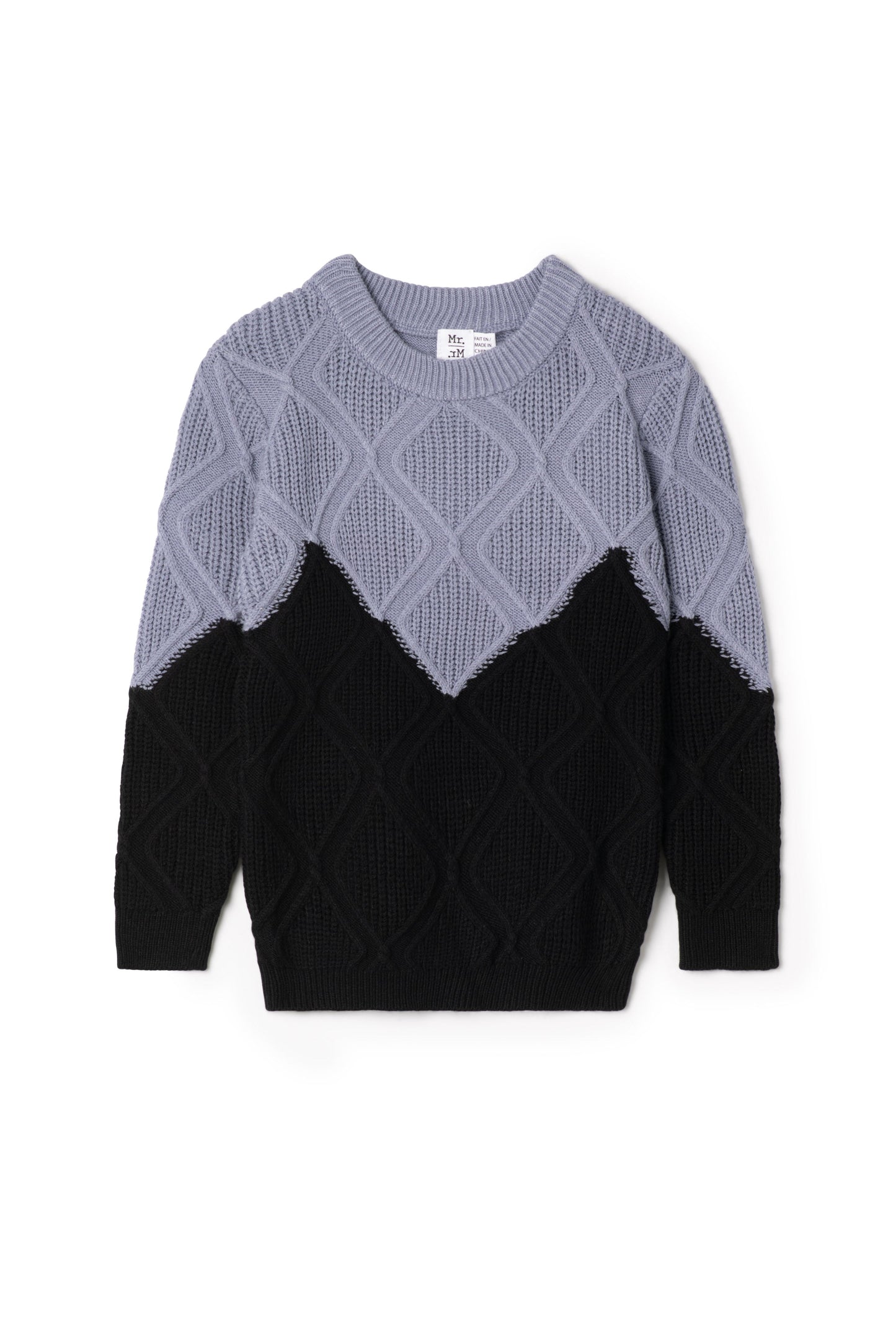 Diamond Knit Sweater Grey Blue