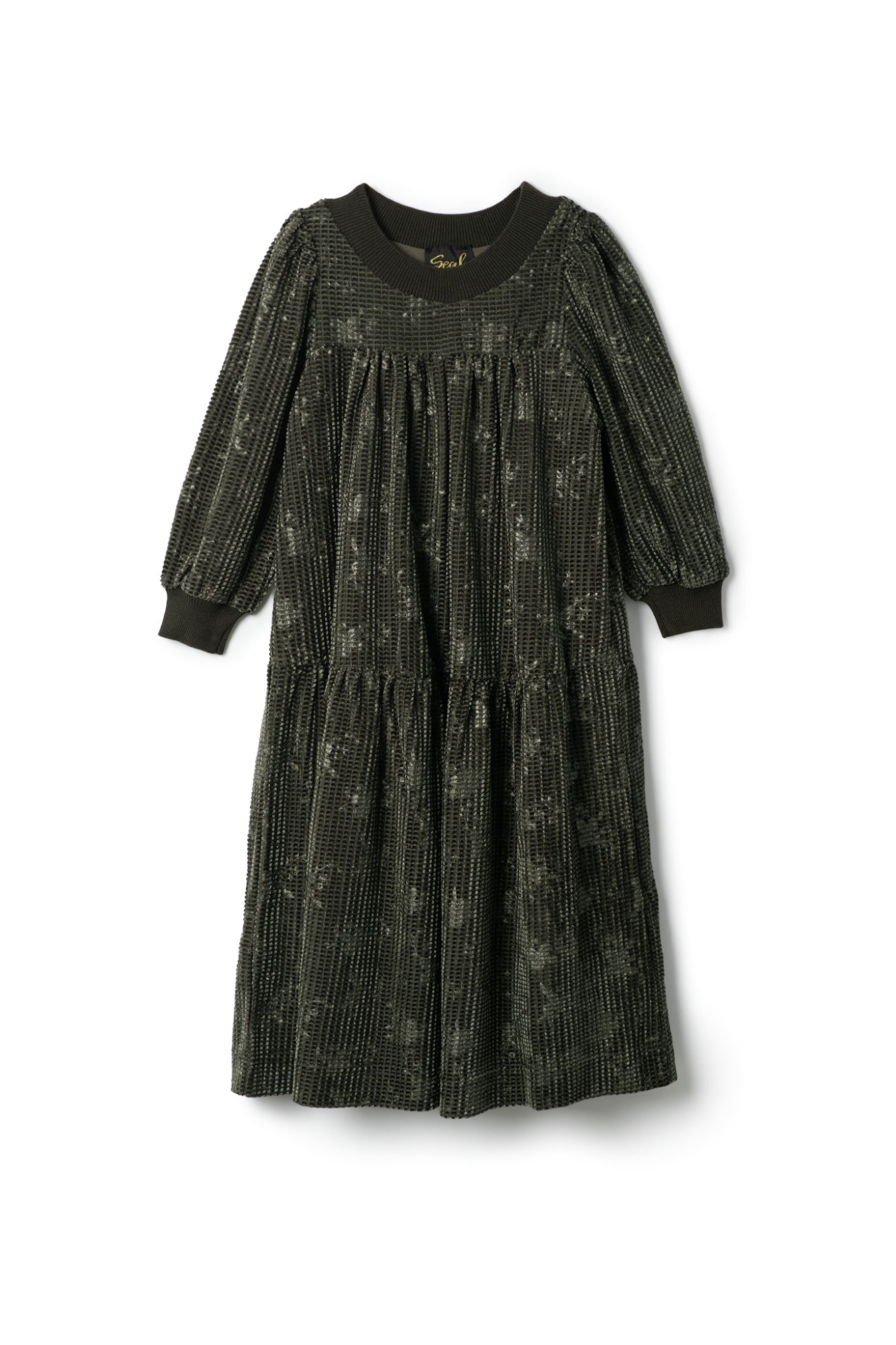 Tiered Velour Robe Olive