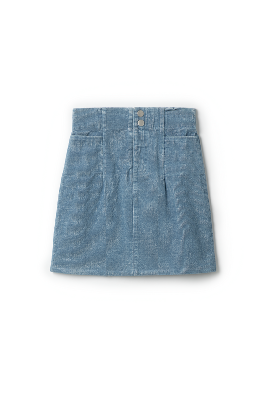 Rib Denim Skirt Light Denim