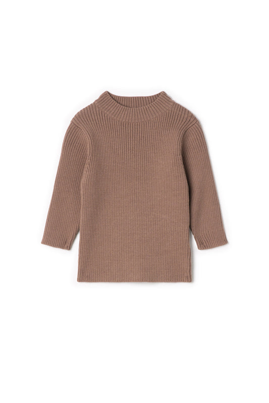 Mock Neck Top Taupe