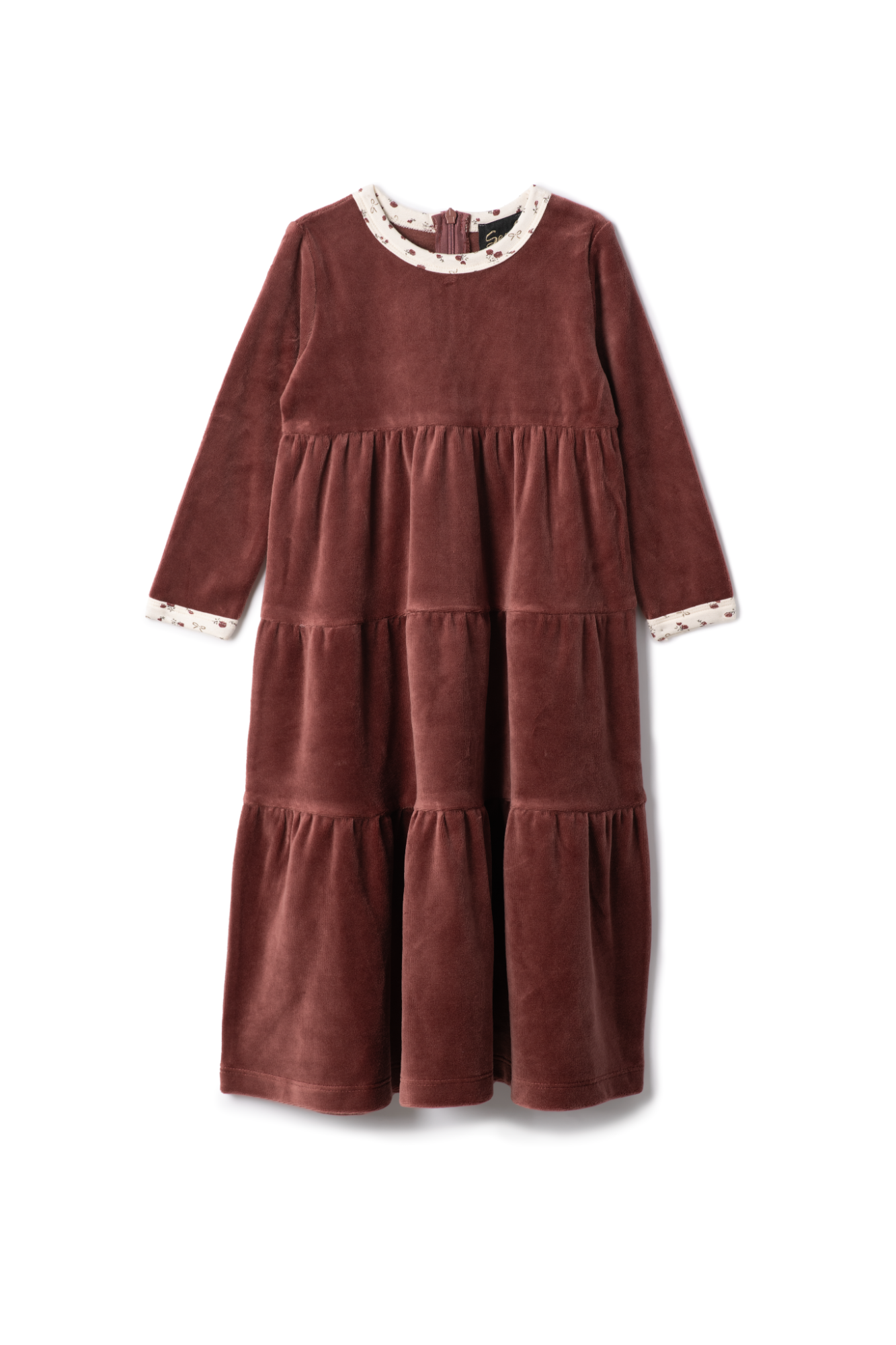 Printed Velour Robe Brick