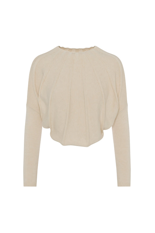 Tacked Knit Sweater Dark Almond Mix