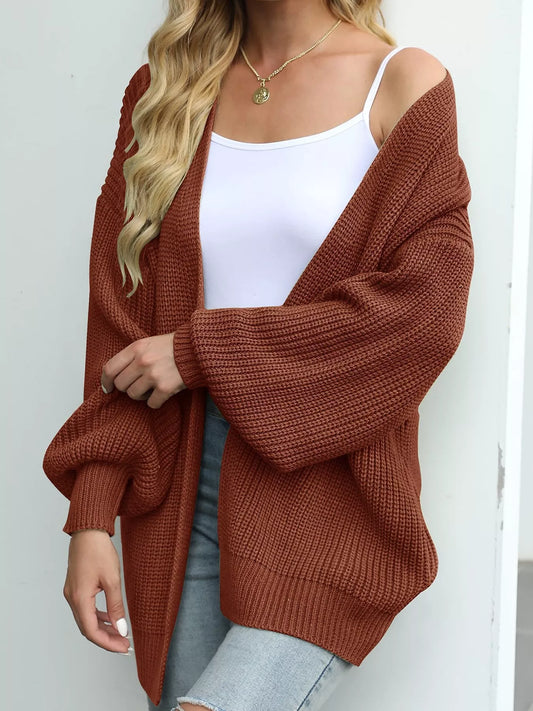 Oversized Chunky Knit Open Front Cardigan