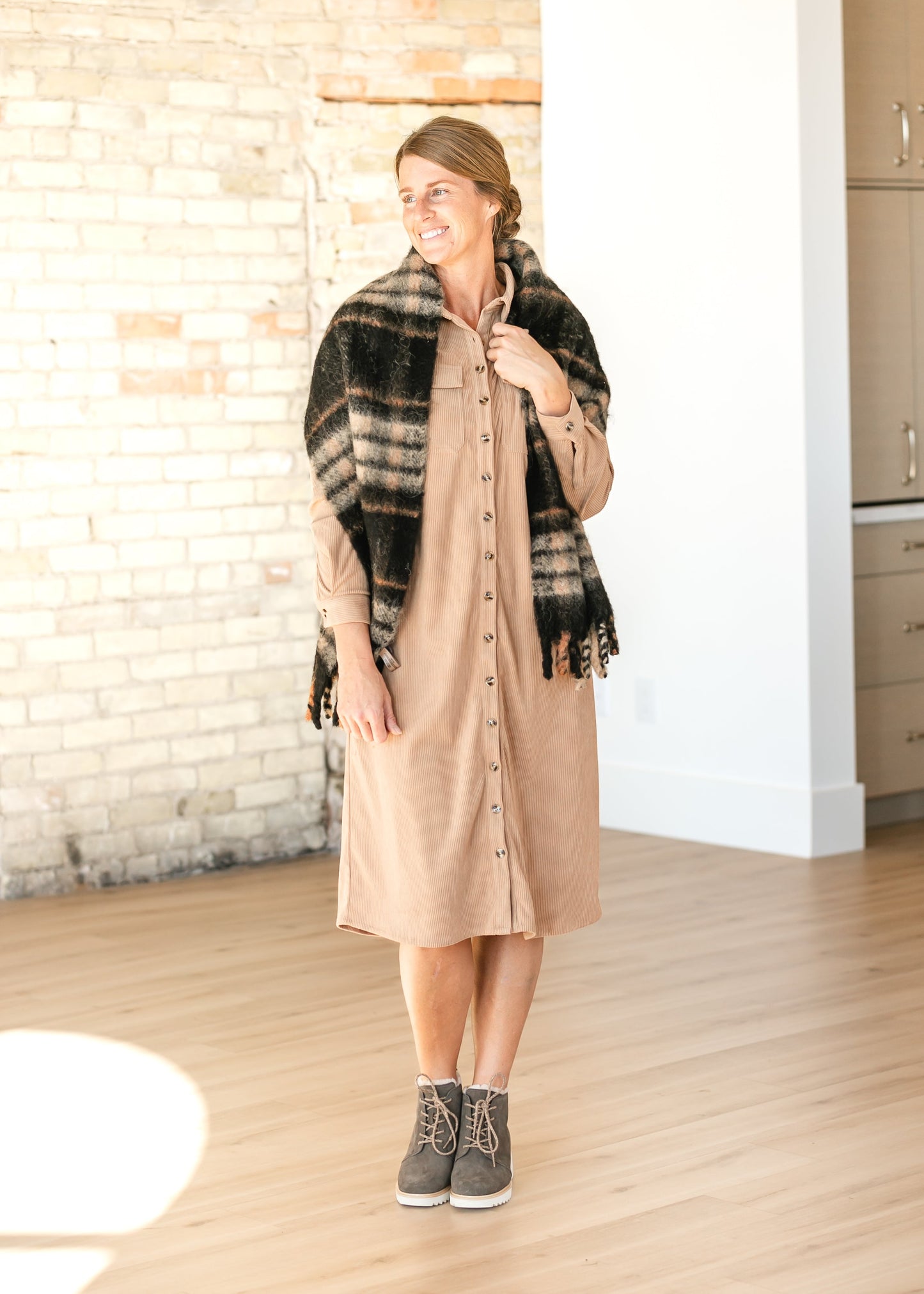 Anika Corduroy Shirt Dress