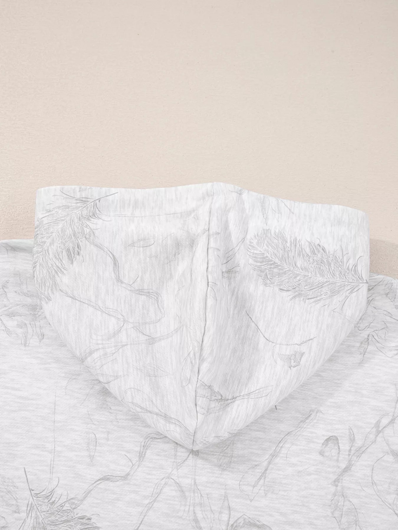 Abstract Print Loose Drop Sleeve Hoodie and Elastic Waistband Pants Set