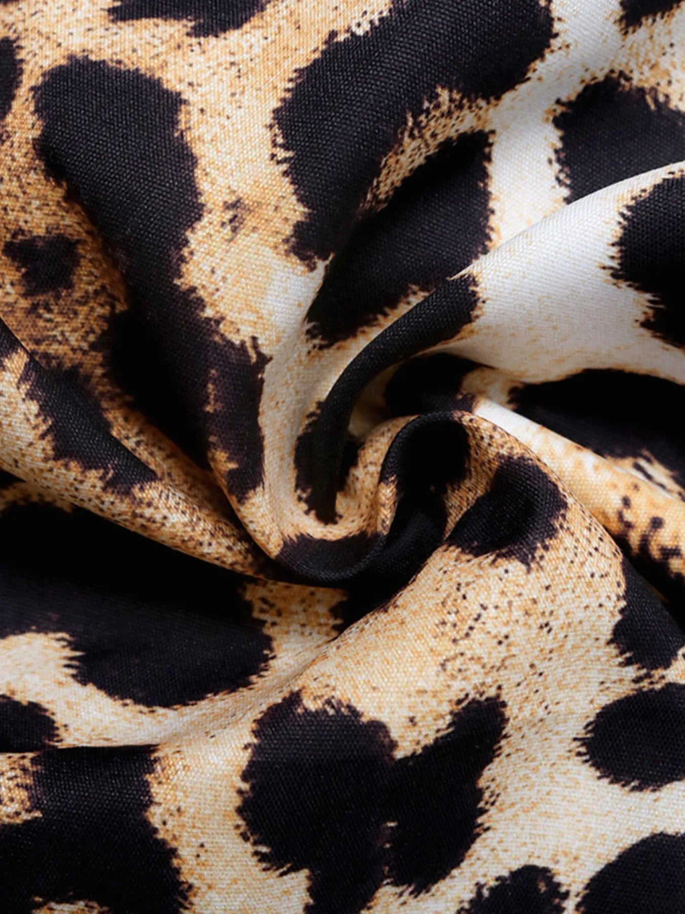 Leopard Print Tie Front Blouse