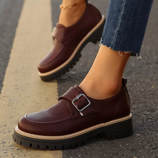 Buckle Accent Chunky Platform Loafers