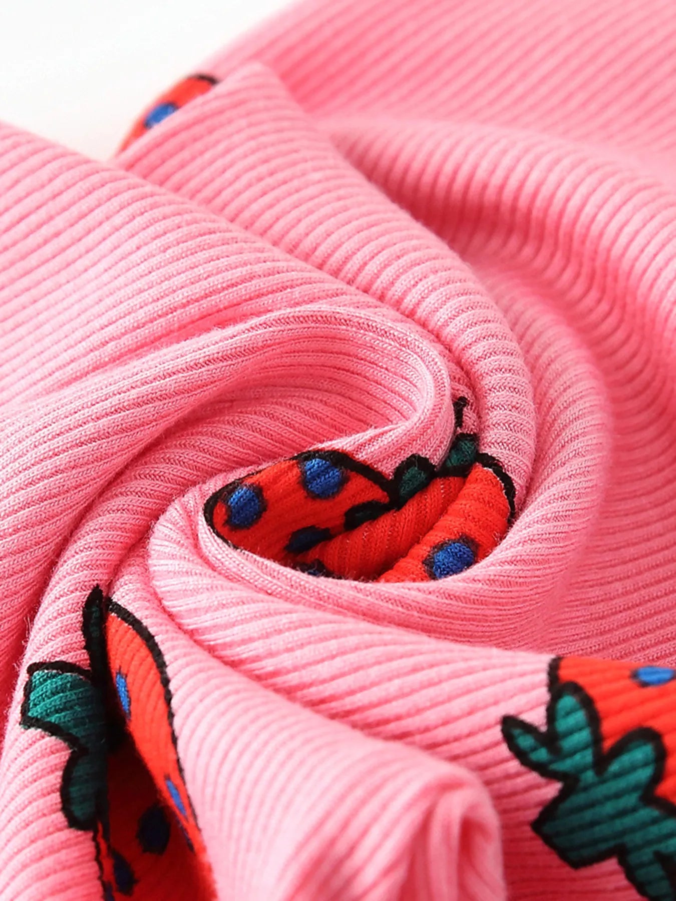 Children's Strawberry Print Long Sleeve Top and Pants Set