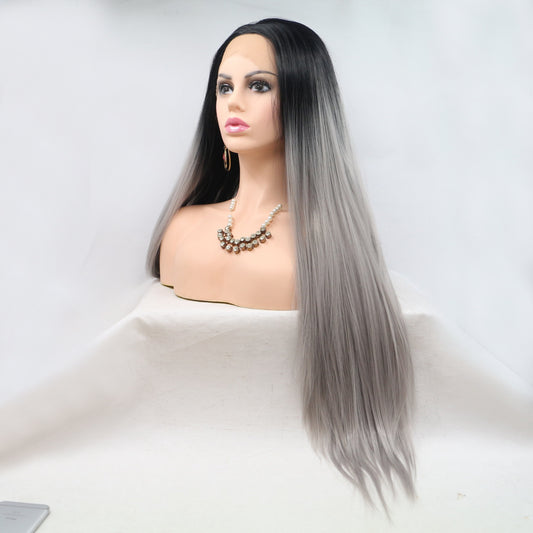 24" Long Straight Lace Front Wig