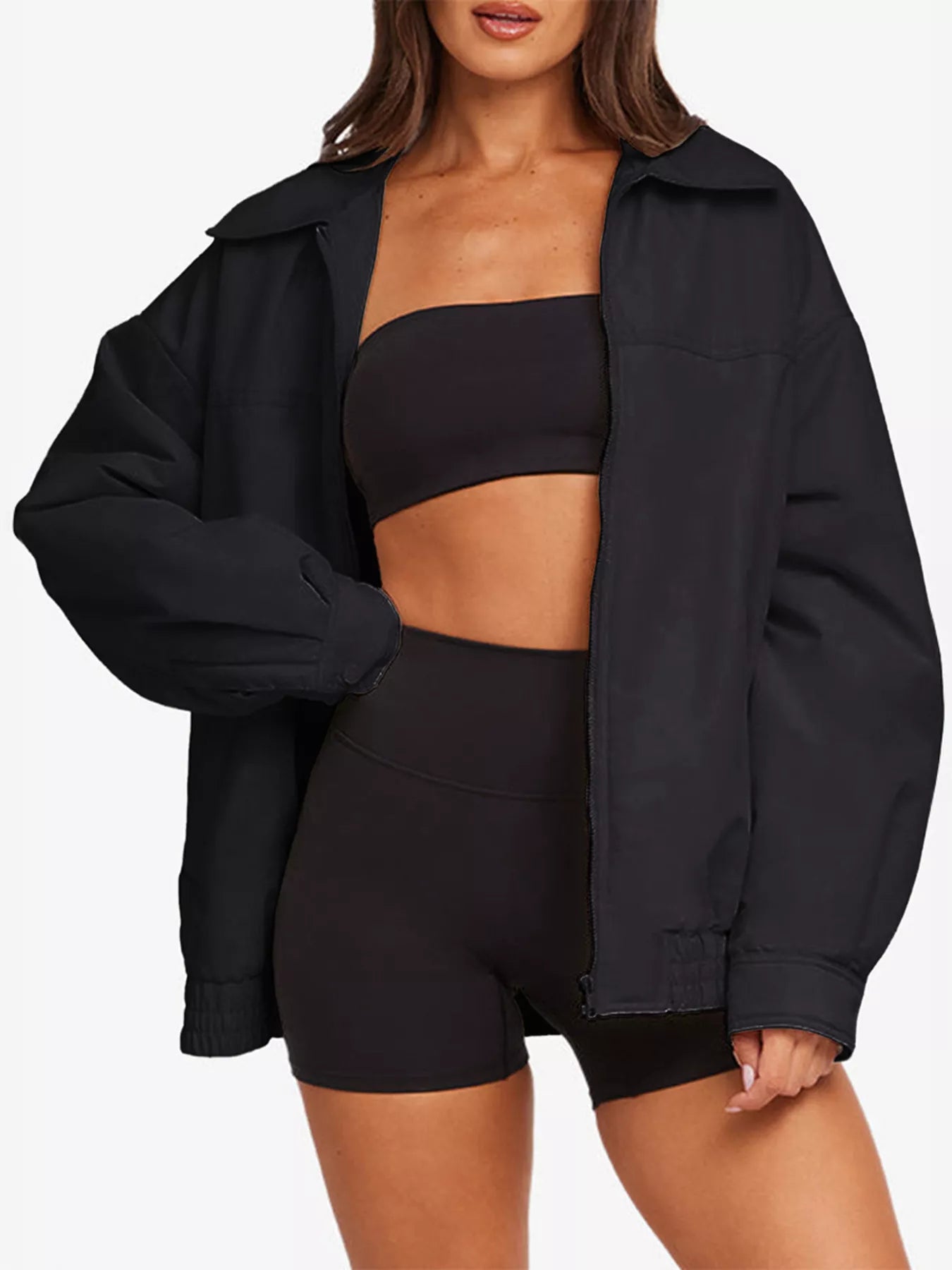 Relaxed Fit Lightweight Zip Up Jacket