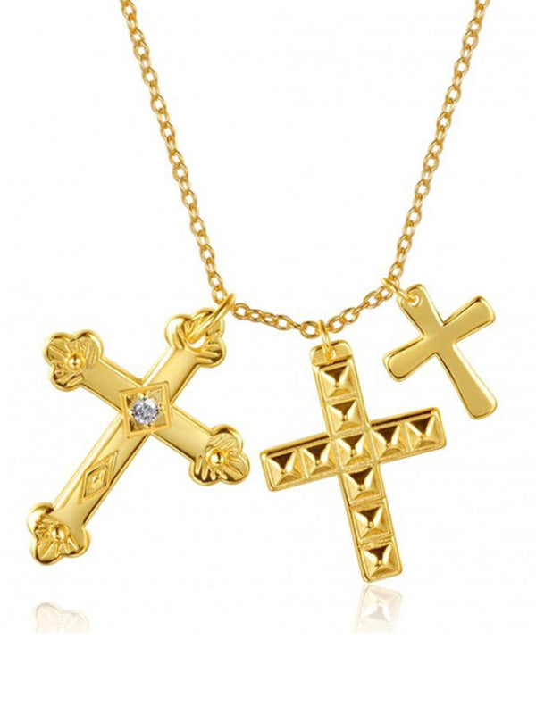 Cross multi-layer pendant personalized retro pendant jewelry Golden FREESIZE