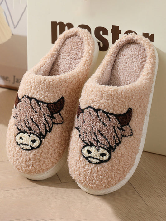 Halloween bat pumpkin pattern home plush warm slippers Pattern5