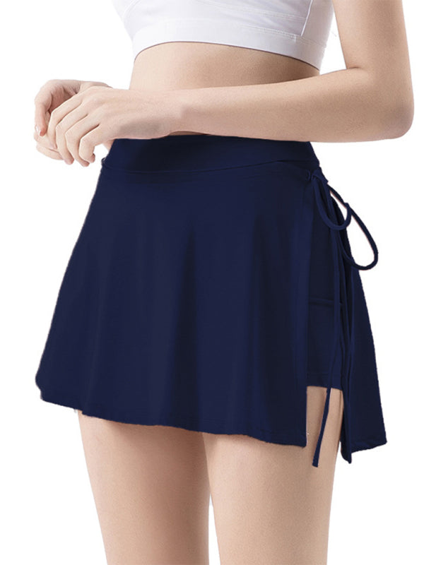 Women's Athletic Tennis Skort - Quick-Dry with Side Slits Dark blue